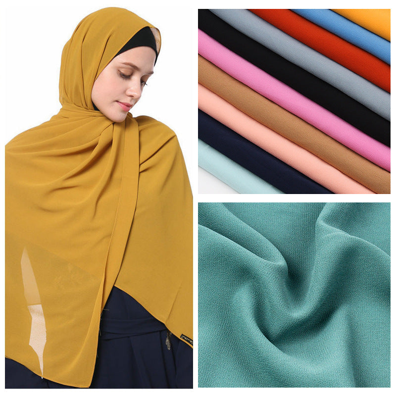 Orris Monochrome Pearl Chiffon Hijab Scarf