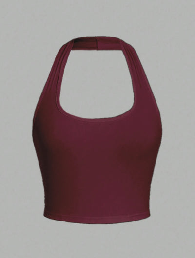 Orris Cropped Halter Neck Tank Top