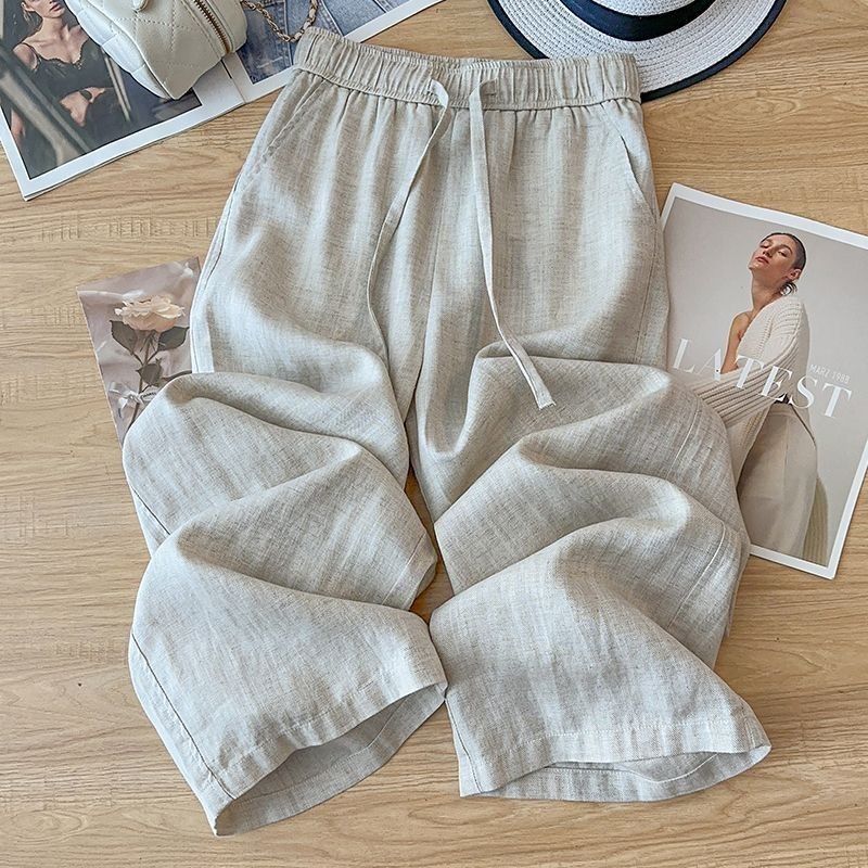 Orris High Waist Linen Straight Pants