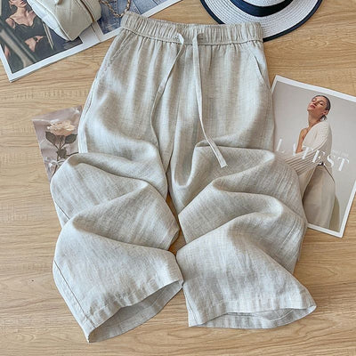 Orris High Waist Linen Straight Pants