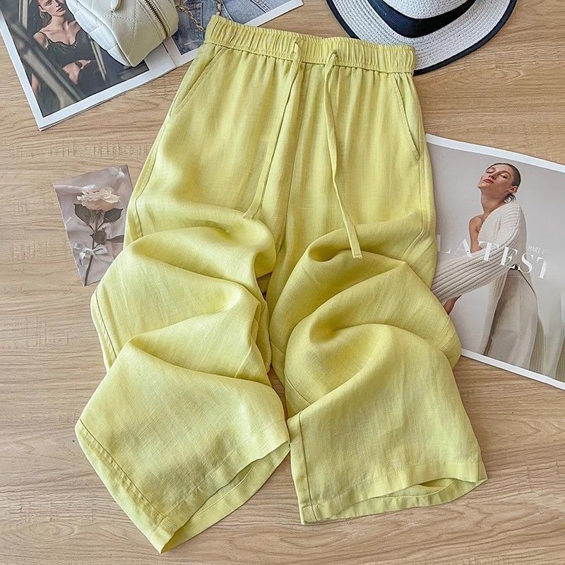 Orris High Waist Linen Straight Pants