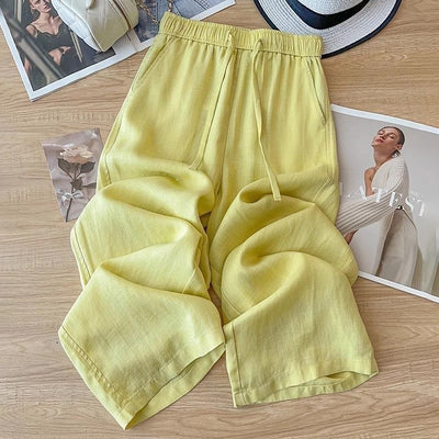 Orris High Waist Linen Straight Pants