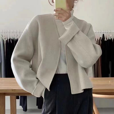 Orris V-neck Loose Woolen Coat