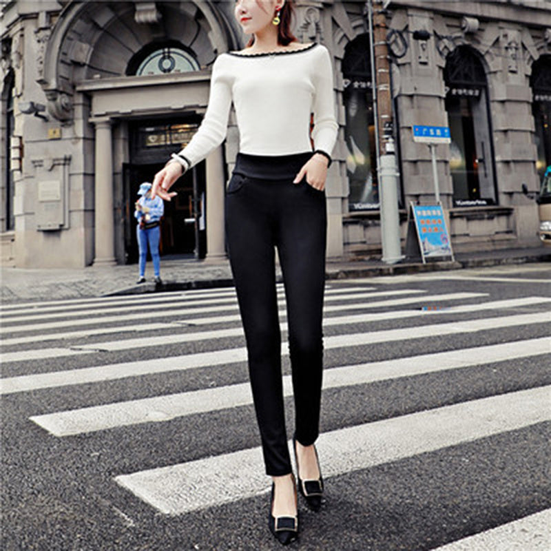 Orris High Waist Black Casual Leggings