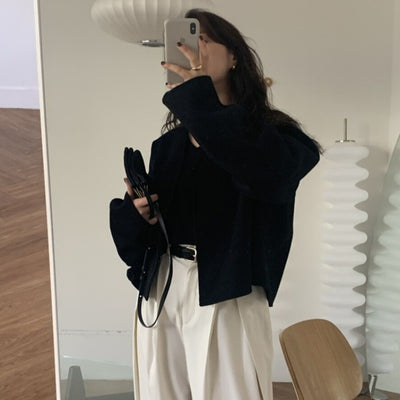 Orris V-neck Loose Woolen Coat
