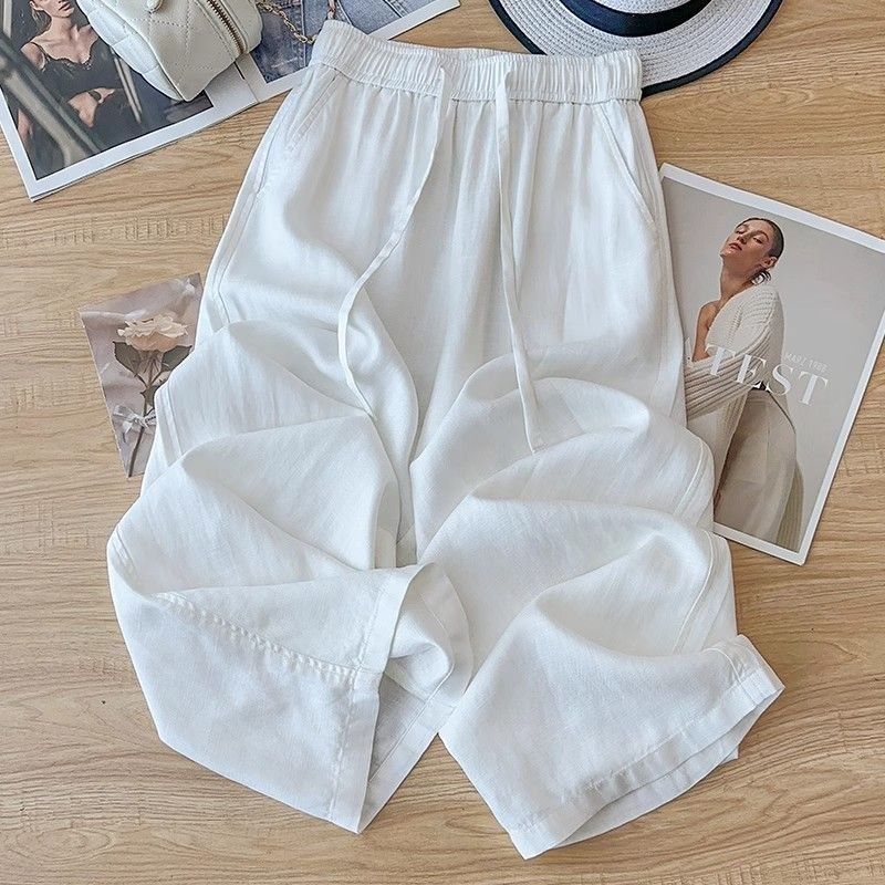 Orris High Waist Linen Straight Pants