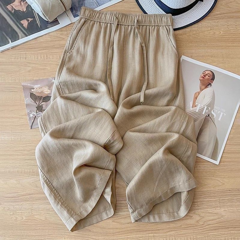 Orris High Waist Linen Straight Pants
